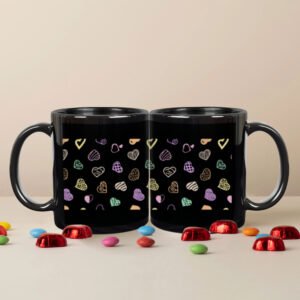 Coffee Doodles | 11 oz Black Ceramic Mug