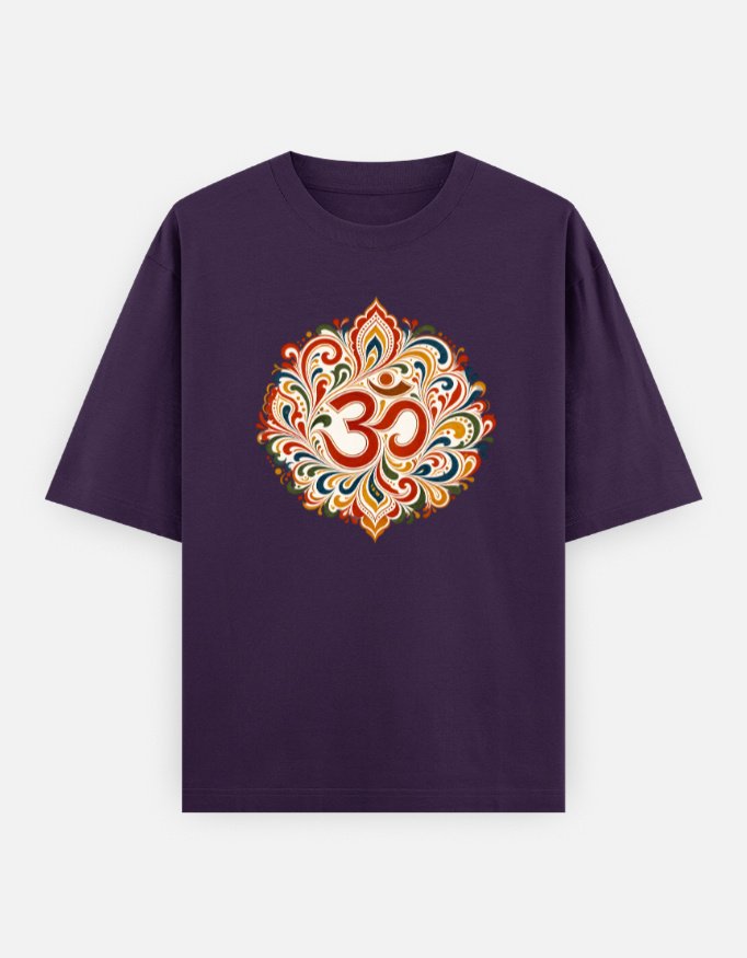 Om Sacred Harmony oversized T-shirt in purple