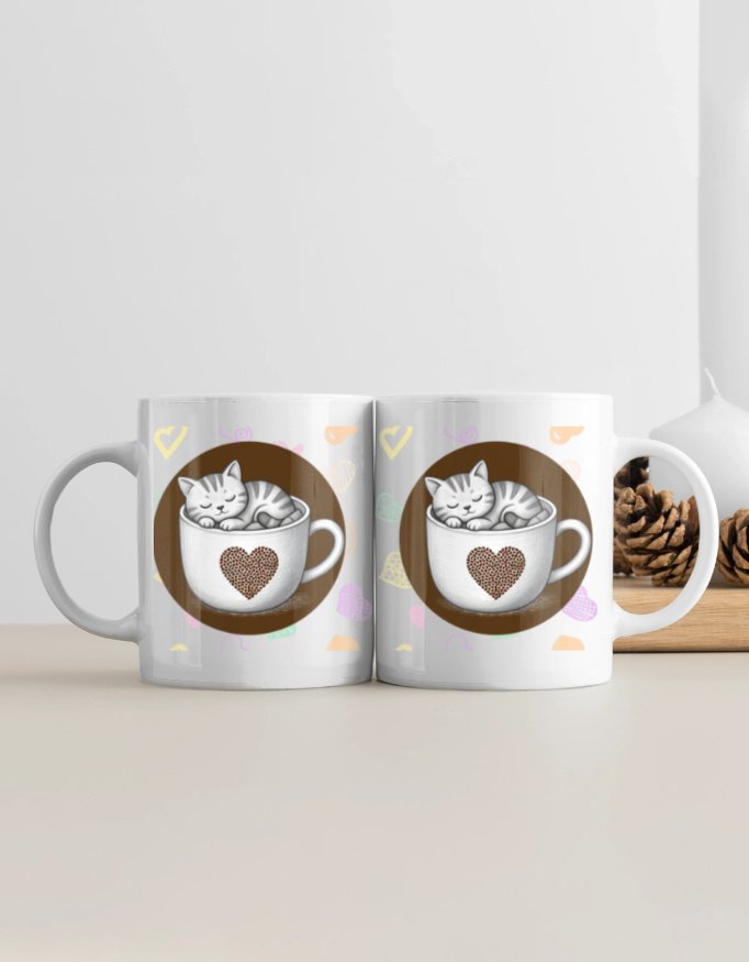 Coffee Love: Cozy Cat | 11 oz Ceramic Mug