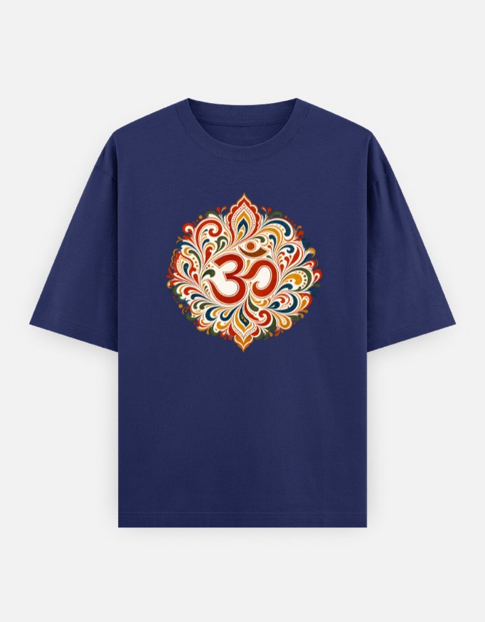 Om Sacred Harmony oversized T-shirt in royal blue
