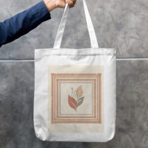 Pattachitra Wireframe Art Cotton Canvas Zipper Tote Bag – Hiyamon