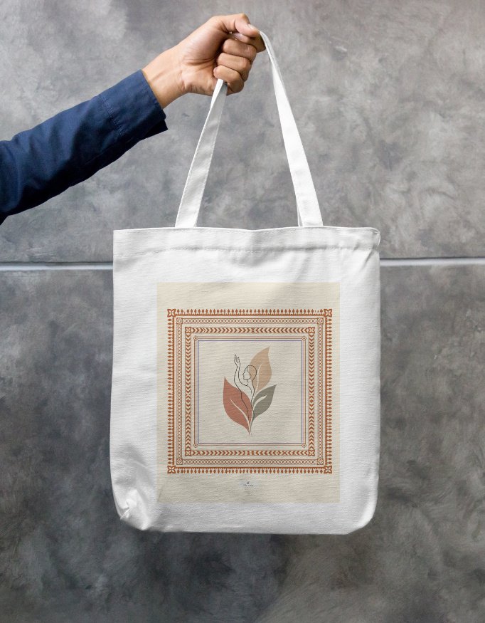 Pattachitra Wireframe Art Cotton Canvas Zipper Tote Bag – Hiyamon